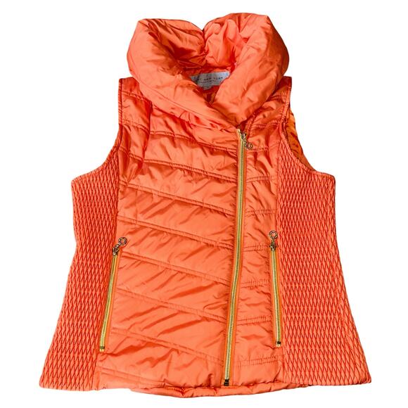 Marc New York Puffer Quilted Smocked Funnel Neck - Picture 1 of 8